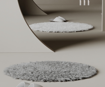 现代圆形毛地毯-ID:324203015
