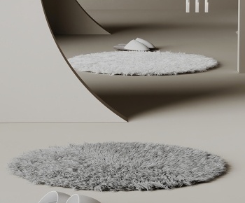 现代圆形毛地毯3D模型