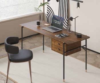 Wabi-sabi Style Computer Desk And Chair-ID:450079923