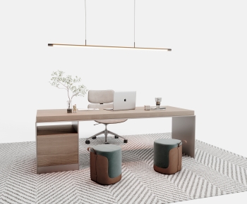 Modern Computer Desk And Chair-ID:689801937
