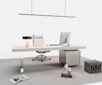 Modern Computer Desk And Chair-ID:541868934