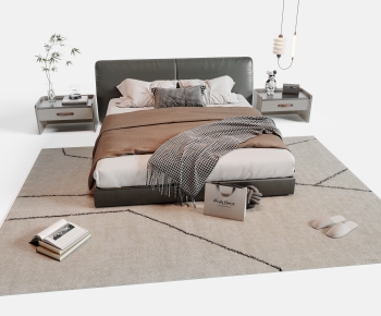 Modern Double Bed-ID:493597986