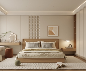 Japanese Style Wabi-sabi Style Bedroom-ID:632998955