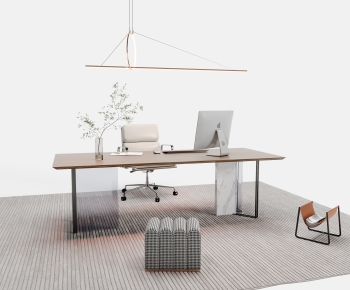 Modern Computer Desk And Chair-ID:405097016