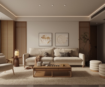Wabi-sabi Style A Living Room-ID:103899969