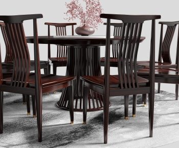 New Chinese Style Chinese Style Dining Table And Chairs-ID:615320922