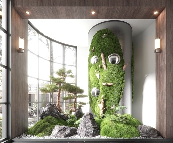 现代室内苔癣景观小品3D模型