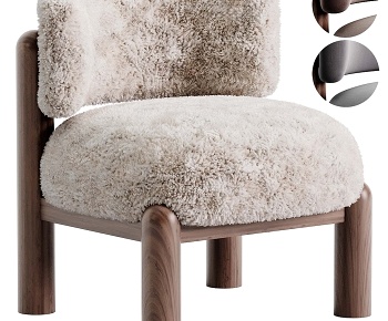 北欧剪羊毛休闲椅3D模型