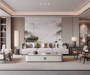 New Chinese Style A Living Room-ID:302773004