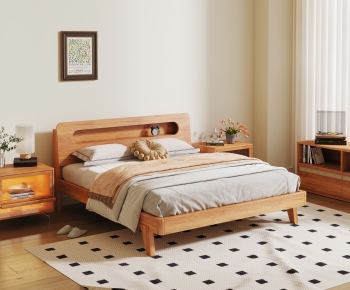 Nordic Style Double Bed-ID:911098964