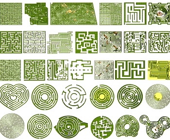 现代植物绿篱迷宫3D模型