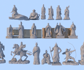 中式古代名人雕像组合-ID:490883113