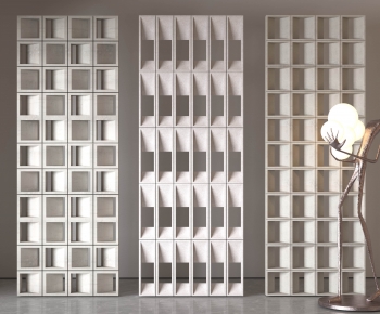 Wabi-sabi Style Cement Brick Screen Partition-ID:313052899