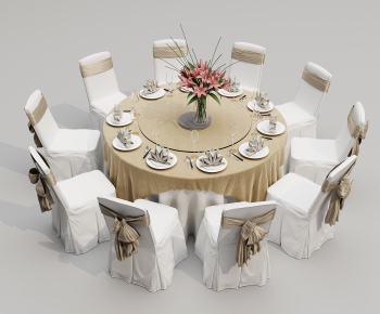现代圆形婚宴餐桌椅组合-ID:317090035