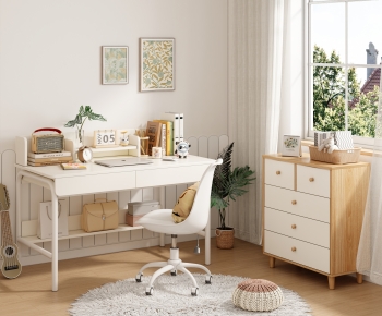 Modern Computer Desk And Chair-ID:549112087