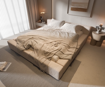 Wabi-sabi Style Double Bed-ID:361346018