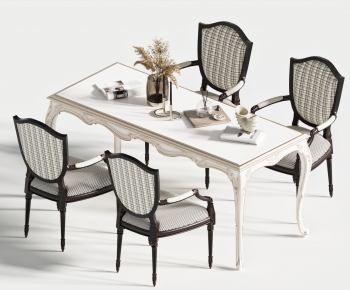 French Style Dining Table And Chairs-ID:347976925