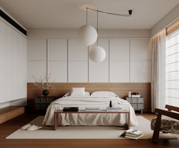 Wabi-sabi Style Bedroom-ID:677094948