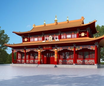 Chinese Style Ancient Architectural Buildings-ID:444487091