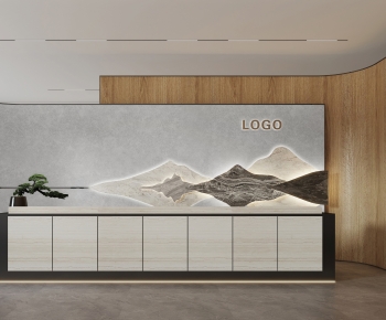 New Chinese Style Office Reception Desk-ID:528361084
