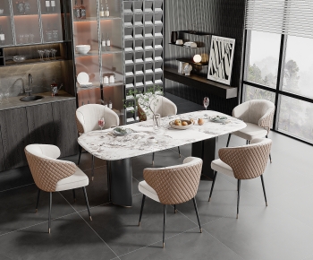 Modern Dining Table And Chairs-ID:577970036