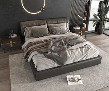 Modern Double Bed-ID:708841091