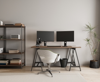 Modern Computer Desk And Chair-ID:186914927