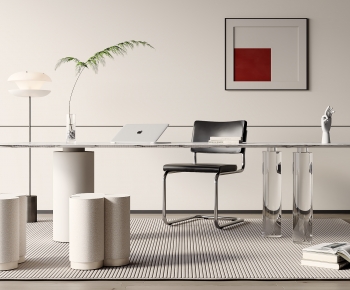 Modern Computer Desk And Chair-ID:439143903