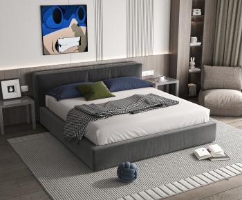 Modern Double Bed-ID:429152012