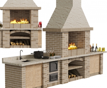 Simple European Style Fireplace-ID:646981009