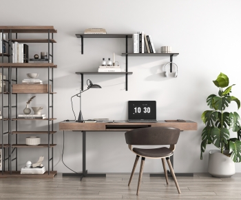 Modern Computer Desk And Chair-ID:578682906
