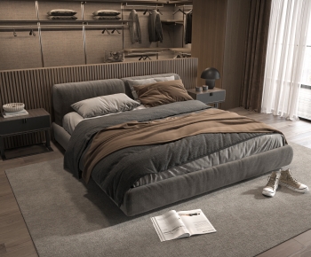 Modern Double Bed-ID:708724982
