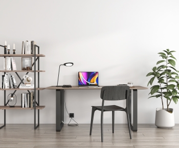Modern Computer Desk And Chair-ID:357249984