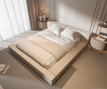 Wabi-sabi Style Double Bed-ID:171267039