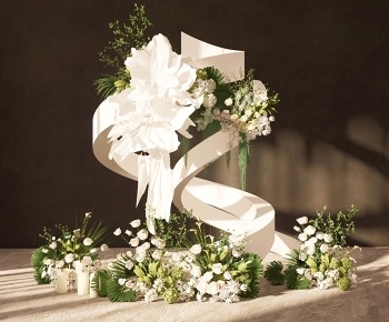 现代婚礼美陈 鲜花3D模型