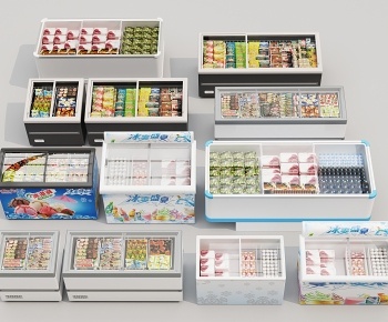现代冰柜 冷藏柜3D模型