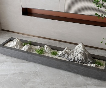 新中式假山石头摆件3D模型