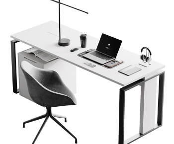 Modern Office Desk And Chair-ID:880589962