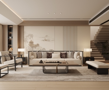 New Chinese Style A Living Room-ID:115106115