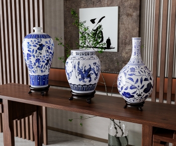 新中式青花瓷花瓶摆件-ID:277596006