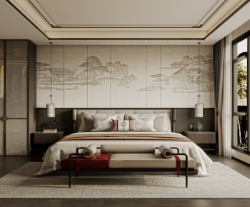 New Chinese Style Bedroom-ID:446743018