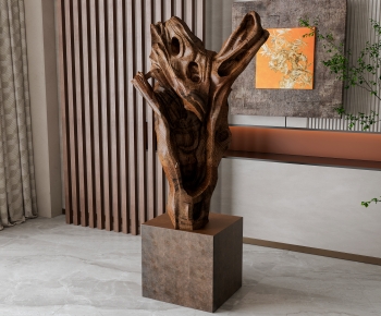 新中式树根雕塑摆件-ID:516571042
