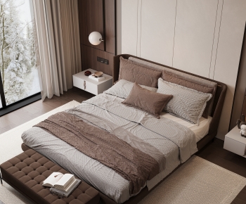 Modern Double Bed-ID:686563015