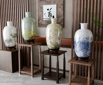 新中式瓷器花瓶摆件组合-ID:601170063