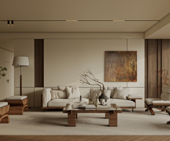 Wabi-sabi Style A Living Room-ID:945945027