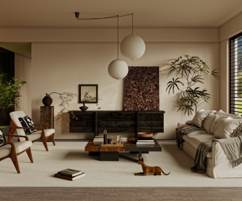 Wabi-sabi Style A Living Room-ID:939709905