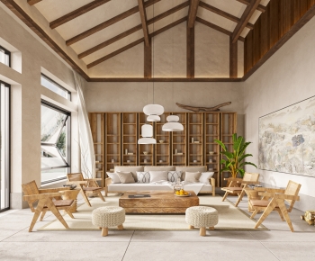 Wabi-sabi Style A Living Room-ID:640804053