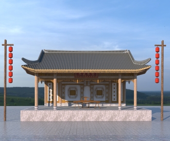 Chinese Style Ancient Architectural Buildings-ID:456239948