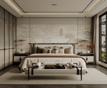 New Chinese Style Bedroom-ID:943337927