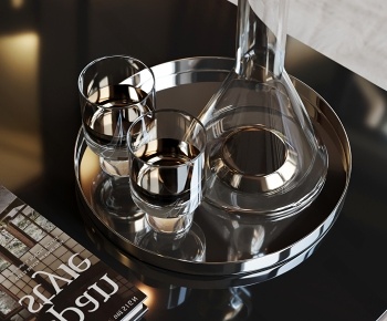 现代玻璃酒具3D模型